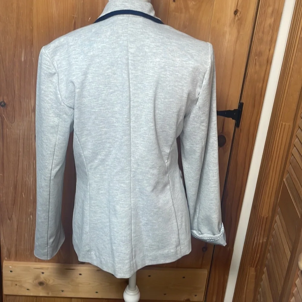 Company blazer, gray with blue trim, medium - Picture 3 of 4